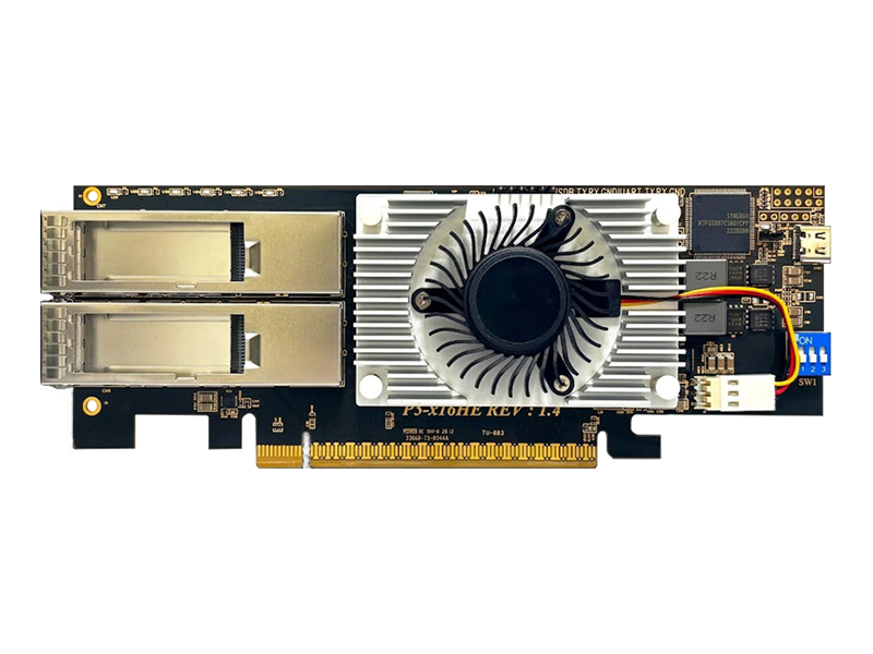 PCIe Gen5 x16 external host card, Broadcom PEX89032, dual QSFF-DD downstream